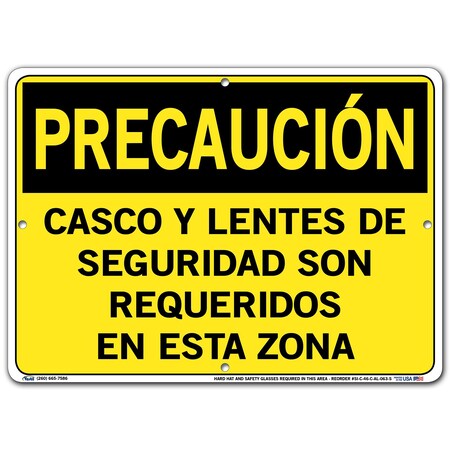 Vestil Aluminum Sign, 10-1/2" Height, 14-1/2" Width, Aluminum, Rectangle, Spanish SI-C-46-C-AL-063-S